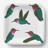 ルビー喉のハミングバード ペーパープレート (正面)