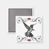 ルビー喉のハミングバード マグネット (正面/裏面)