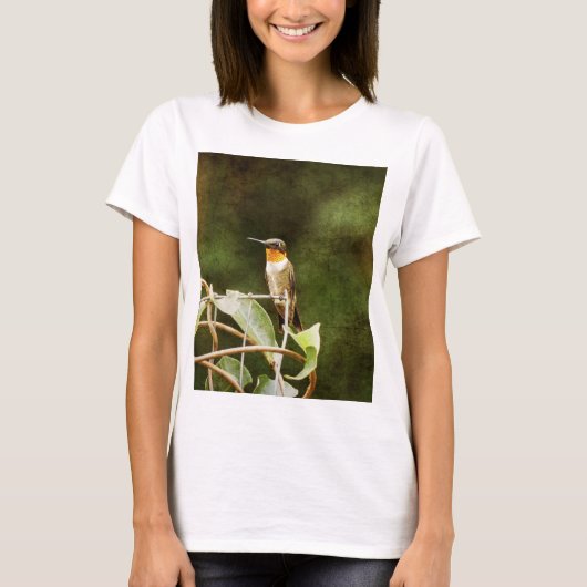 ルビー喉のハミングバード Tシャツ (正面)