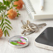 ルビー喉ハミングバードキーチェーン#0624 キーホルダー (側面)