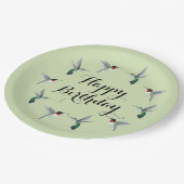 ルビー喉ハミングバードハッピーバースデー ペーパープレート (アングル)