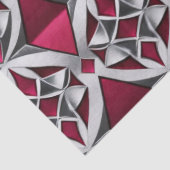 ルビー地にシルバーの幾何学デコパージュティッシュペーパー 薄葉紙 (詳細)
