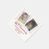 ルビー婚40周年記念の子供時代の写真 スタンダードカクテルナプキン (角)