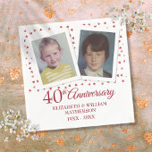 ルビー婚40周年記念の子供時代の写真 スタンダードカクテルナプキン