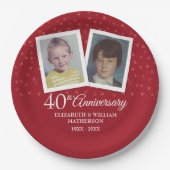 ルビー婚40周年記念2枚の写真 ペーパープレート (正面)