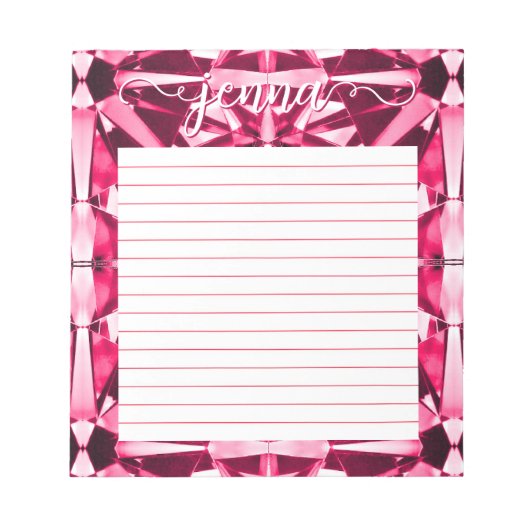 ルビー宝石が並パーソナライズされたんだ ノートパッド (正面)