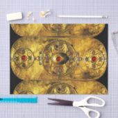 ルビー宝石を有するアンティークケルト戦士シールド 薄葉紙 (クラフト)