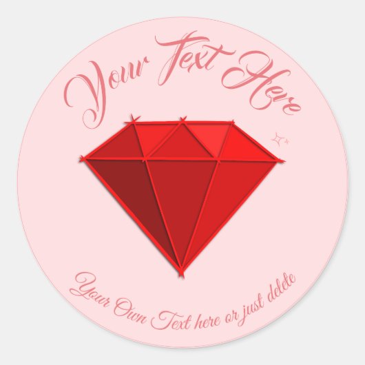 ルビー宝石。ジュエリー.40結婚周年 ラウンドシール (正面)