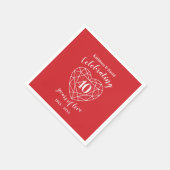 ルビー祝の40年間の愛パーティーナプキン スタンダードカクテルナプキン (角)