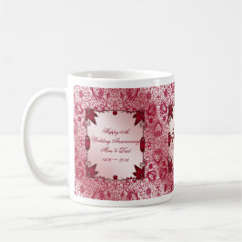 ルビー第40の結婚記念日のコーヒー・マグ コーヒーマグカップ