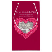 ルビー第40の結婚記念日の赤い写真のバッグ スモールペーパーバッグ (裏面)