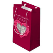 ルビー第40の結婚記念日の赤い写真のバッグ スモールペーパーバッグ (裏面アングル)