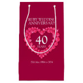 ルビー第40の結婚記念日の赤い写真のバッグ スモールペーパーバッグ (正面)