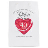ルビー第40記念日のカスタムなジュエリーのギフトバッグ ミディアムペーパーバッグ (正面)