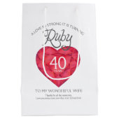 ルビー第40記念日のカスタムなジュエリーのギフトバッグ ミディアムペーパーバッグ (裏面)