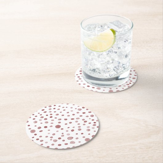 ルビー紙吹雪ウォーターカラードット紙コースター ラウンドペーパーコースター (インサイチュ)