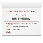 ルビー紙吹雪ウォーターカラードット誕生日招待状 (内部横(下))