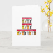 ルビー結婚のおめでとう猫 カード (黄色い花)