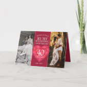 ルビー結婚の誕生40周年の写真 カード (正面)