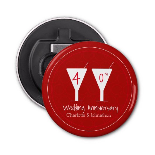 ルビー結婚記念日カクテルグラス 栓抜き (正面)