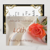 ルビー結婚記念日パーティーの招待状 招待状 (正面/裏面)