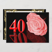 ルビー結婚記念日パーティーの招待状 招待状 (正面/裏面)