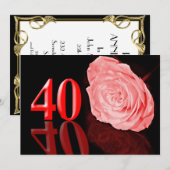 ルビー結婚記念日パーティー招待状 招待状 (正面/裏面)