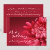 ルビー結婚40周年パーティー招待状 招待状 (正面/裏面)