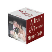 ルビー結婚40周年記念の赤とグレーの写真 フォトキューブ (正面アングル)