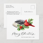 ルビー色のカーディナルホリー ベリー クリスマス ホリデー ポストカード (正面/裏面)