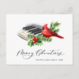 ルビー色のカーディナルホリー ベリー クリスマス ホリデー ポストカード