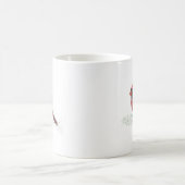 ルビー色のカーディナル鳥の水彩画 アート コーヒーマグ コーヒーマグカップ (中央)