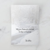 ルビー色のカーディナル クリスマス 折りたたみ ホリデー カード (内部)