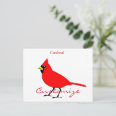 ルビー色のカーディナル 鳥 サンダーコーブ ポストカード (スタンド正面)