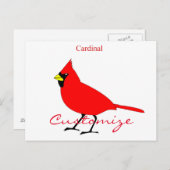 ルビー色のカーディナル 鳥 サンダーコーブ ポストカード (正面/裏面)