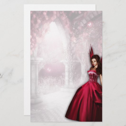 ルビー色の妖精の文房具 便箋 (正面/裏面)