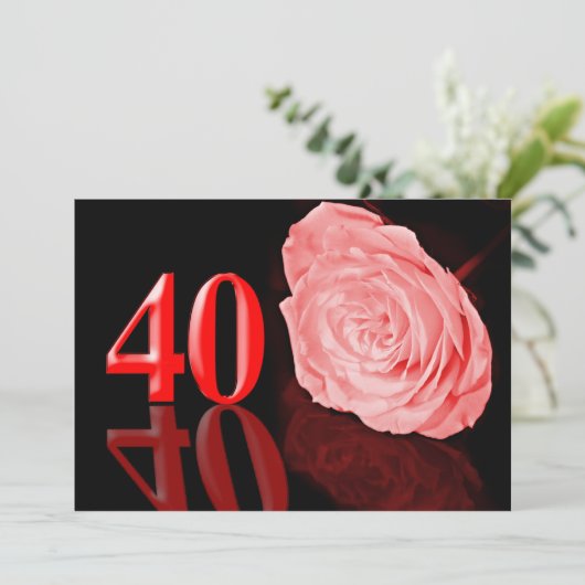 ルビー色の結婚式のパーティの招待状 招待状 (スタンド正面)