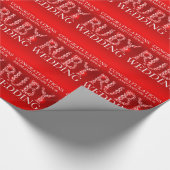 ルビー色の結婚式の輝きはギフトの包装紙に投石します ラッピングペーパー (角)