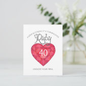 ルビー色の結婚記念日のハートの芸術の食事の選択 エンクロージャーカード (スタンド正面)