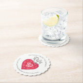 ルビー色の芸術の結婚記念日のハートの写真のコースター ペーパーコースター (インサイチュ)