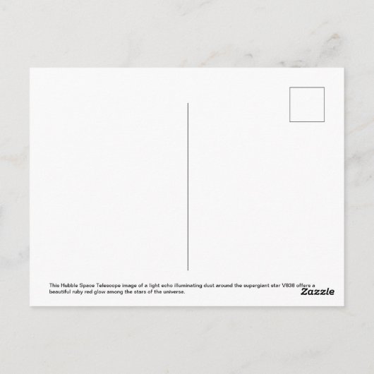 ルビー色の赤いSupergiantスターダスト ポストカード (裏面)