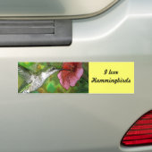 ルビー色のthroatedハチドリ バンパーステッカー (車上)