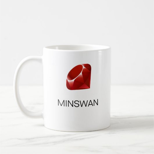 ルビー色プログラマーMINSWAN コーヒーマグカップ (左)