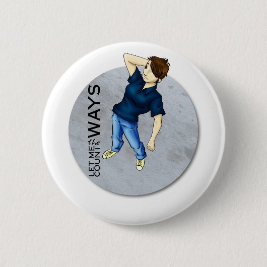 ルビー色ボタン 缶バッジ (正面)