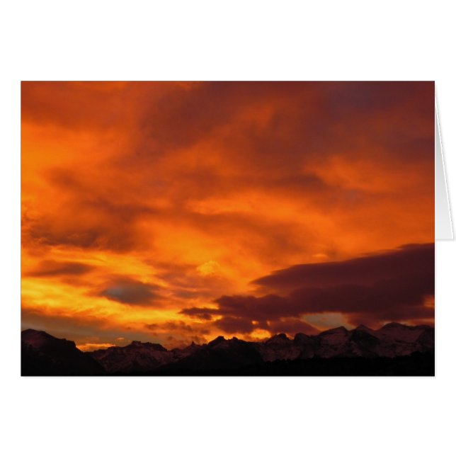 ルビー色山の日没 (正面横)