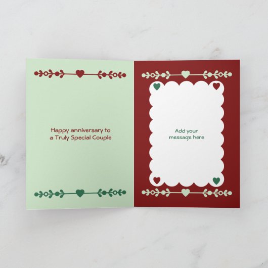 ルビー記念写真緑のバーガンディ カード (内部)