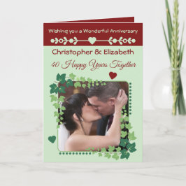 ルビー記念写真緑のバーガンディ カード