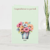 ルビー記念日の花が咲き乱れた緑 カード (裏面)