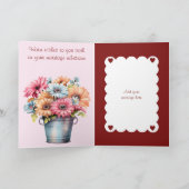 ルビー記念日の花バーガンディーなピンク カード (内部)