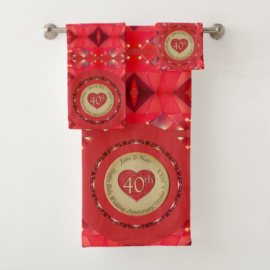 ルビー記念日タオル40/15 バスタオルセット (インサイチュ)